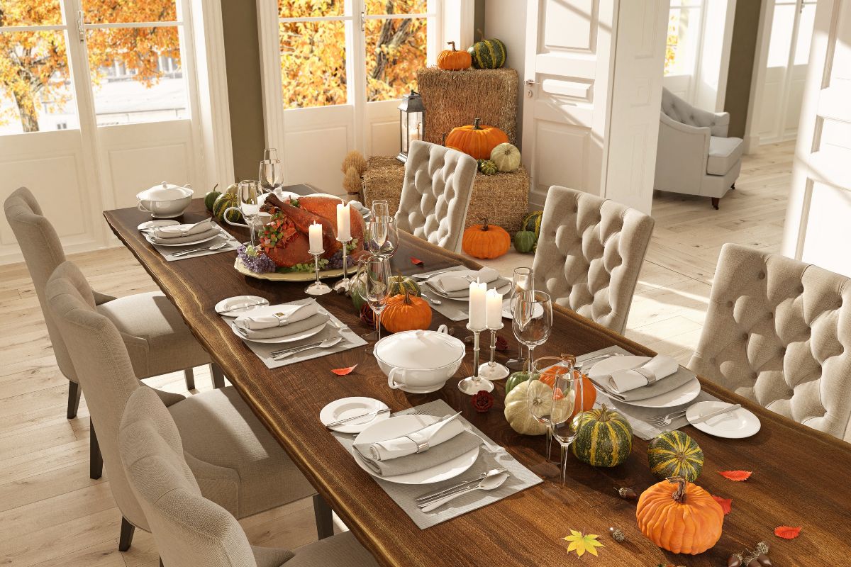 fall dining room table decor