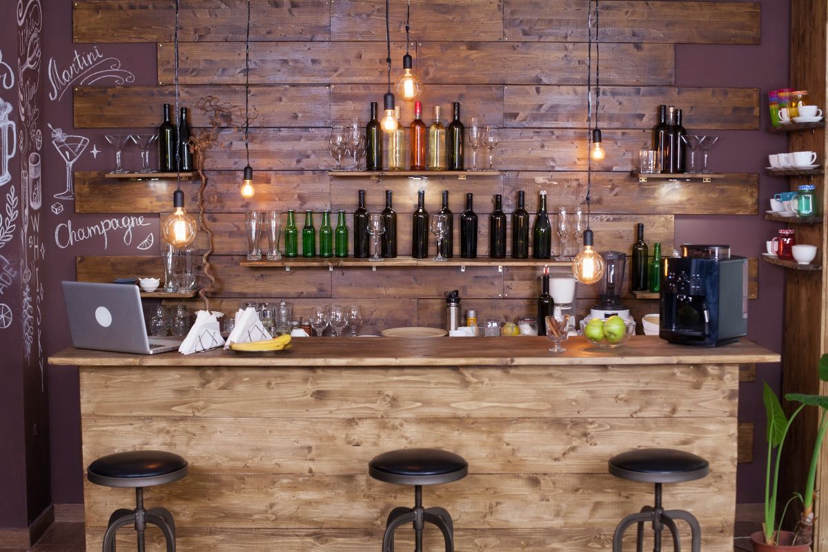 Five Unique Home Bar Designs Decorating Ideas Hardwood Lumber Company   Rustic Home Bar 1  