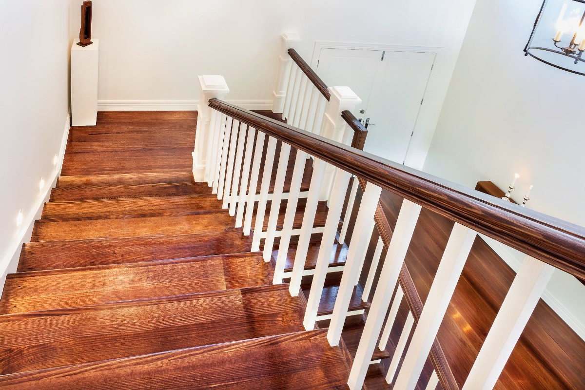 beautiful wood stair risers